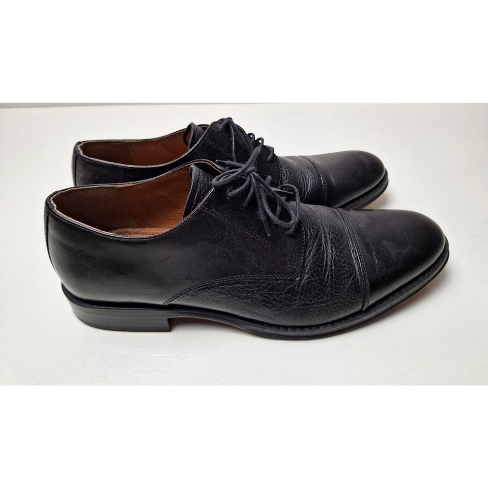 Stafford Black Leather Cap Toe Lace Up Oxford Men's Shoes Size 10.5 Medium